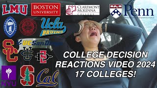 COLLEGE DECISION REACTIONS 2024 UCs UPENN STANFORD and more  17 colleges [upl. by Selway937]