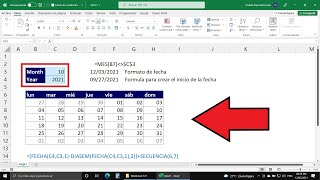 Cómo Crear el Calendario de cualquier Mes en Excel sin equivocarte ¡Matriz Dinámica [upl. by Selestina881]