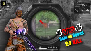 SOLO VS SQUAD MY BEST GAMEPLAY WITH 24 KILL ⚡  GARENA FREE FIRE freefire gameplay [upl. by Sansone174]