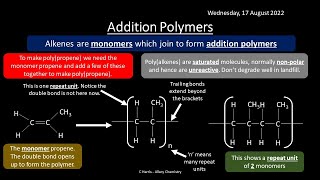 CIE Topic 20 Polymerisation REVISION [upl. by Zachery466]