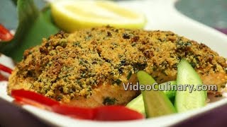 Herb Crusted Baked Salmon Recipe  Video Culinary [upl. by Neenad]