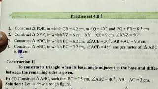 Construction of Triangle Class 9 Practice set 41 Geometry 9th std SSC Maths2 Explanation in Hindi [upl. by Cornew2]