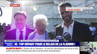 Colette 83 ans et illustre supportrice de lOM témoigne après avoir porté la flamme olympique [upl. by Sheline]