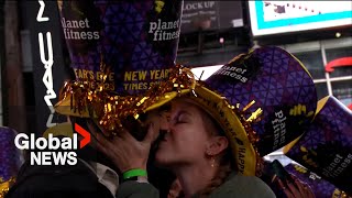 New Years 2023 Ball drops in New York Citys Times Square [upl. by Introc]