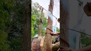 Use a wire saw to cut super wood to apply in work [upl. by Gareri]