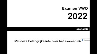 VWO  zo ziet het 2e tijdvak examen economie van 2022 eruit [upl. by Eybbob]