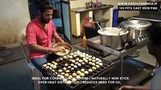 100 Pits cast iron paniyaram appe appam ponganalu pan Tawa  Commercial Kitchen  Paniyarakkal [upl. by Pilif864]