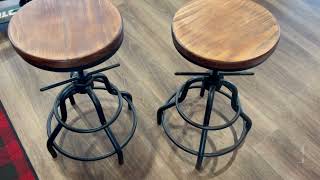 Industrial Bar Stool Vintage Bar Stools Round Wood Metal Stool Counter Review [upl. by Assirehs]