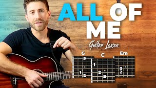 All Of Me Guitar Tutorial John Legend Easy Chords Guitar Lesson [upl. by Ruenhcs705]