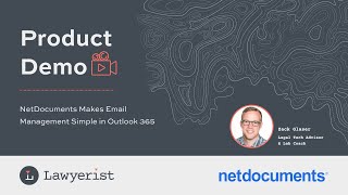 NetDocuments Makes Email Management Simple in Outlook 365 [upl. by Nwahsav]
