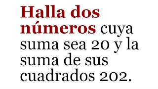 PROBLEMA DE RAZONAMIENTO MATEMÁTICO Hallar dos números Matemáticas Básicas [upl. by Gareth]