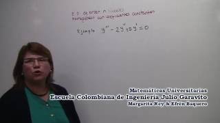 Ecuaciones Diferenciales Lineales Homogéneas con Coeficientes Constantes Raíces Complejas [upl. by Steffie478]