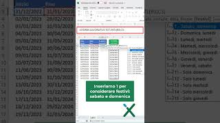 EXCEL TRUCCHI ⚒ Calcolare i giorni lavorativi escludendo le festività shorts [upl. by Enimsay862]