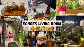 Echoes Living Room in Hyderabad 💙 Aesthetic cafe in Hyderabad  Newly opened in Kokapet 🫶 [upl. by Notneuq]