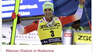 Ski Alpin Mens 🌜Slalom Madonna di Campiglio 2run Highlights 2023 [upl. by Melnick547]