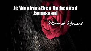 Je Voudrais Bien Richement Jaunissant Pierre de Ronsard Poem [upl. by Fenner]