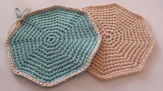 Crochet Octagon Coaster [upl. by Kristien170]