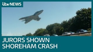 Jurors shown footage of Shoreham Airshow crash  ITV News [upl. by Cyprus]