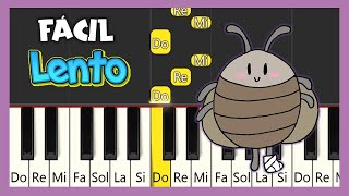 LA CUCARACHA  PIANO FÁCIL  PIANO TUTORIAL Lento [upl. by Ahtiekahs]