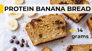 HEALTHY BANANA BREAD  highprotein recipe easy amp moist [upl. by Acinoed]