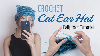 Crochet Cat Beanie  Indepth Tutorial for Beginners  Quick amp Easy Pattern [upl. by Malha]