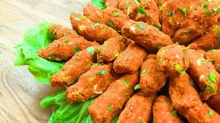 Vegane Linsen Frikadellen  Mercimek Köftesi [upl. by Kenay867]