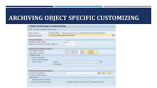 SAP DATA ARCHIVING  PART 3  ARCHIVING OBJECT SPECIFIC CUSTOMIZING [upl. by Ttnerb416]