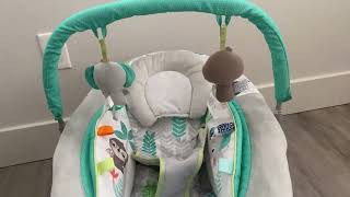 Bright Starts Comfy Baby Bouncer Soothing Vibrations Infant Seat Review [upl. by Stutman]