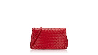 Bottega Veneta Nappa Intrecciato Olimpia Crossbody Messenger Flap Red [upl. by Cirdek]