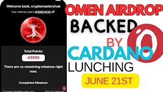 OMEN Airdrop  OMNI  New Airdrop  Backed By Cardano Lunching Soon [upl. by Ennayllek]