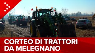 LIVE Melegnano corteo di trattori in direzione Milano diretta video [upl. by Atnauqahs]