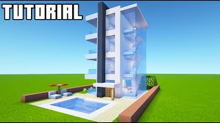 Minecraft Tutorial How To Make A Modern Hotel  Apartment Building quotCity Tutorialquot [upl. by Dickenson885]