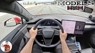 What Its Like to Live with a 2024 Tesla Model S Plaid POV [upl. by Ahsinel]