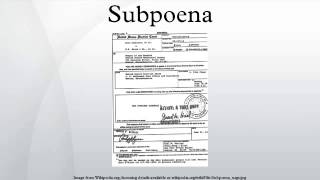 Subpoena [upl. by Eelirem467]