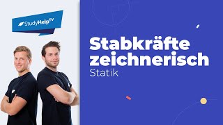 Stabkräfte mit dem zeichnerischen Knotenpunktverfahren 1 Technische Mechanik StudyHelp [upl. by Shatzer]