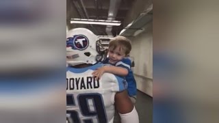 2YearOld Detroit Lions Fan Gets Carried Away Giving HighFives to the Titans [upl. by Braeunig]