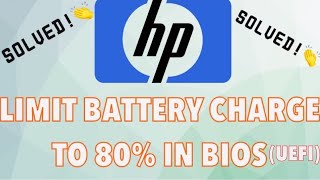 HP How To Limit HP Laptop Battery Charge to 80 in BIOS UEFI✅ Windows 1110❎ [upl. by Nnaul843]