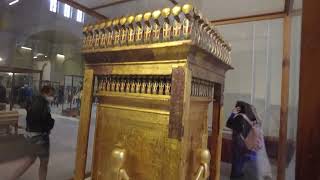 Tutankhamuns Gold Canopic Shrine at the Cairo Museum [upl. by Roxine]