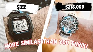 A 22 Casio Chrono vs A 218000 MBampF Theyre More Similar Than You Think [upl. by Yelsgnik]