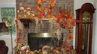 How I decorate my mantel and fireplace for Fall [upl. by Nunnery]