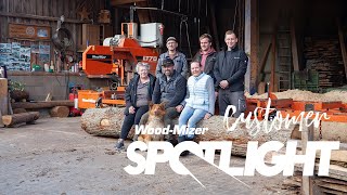 German Farm Diversifies and Increases Income with WoodMizer LT70 Sawmill  WoodMizer Europe [upl. by Nagey]