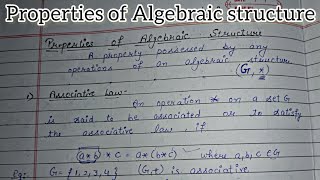 Properties of Binary OperationClosure lawAssociative law Identity  InverseCommutative LawGroup [upl. by Paulsen]