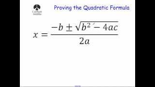 Deriving the Quadratic Formula [upl. by Missie795]