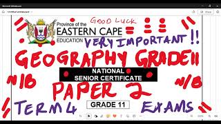 Geography Grade 11 Paper 2 November Exam Term 4 [upl. by Eittak]