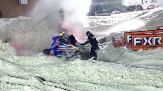 Snocross Round 5 Pro Highlights  Valcourt QC Race 3 of 3 [upl. by Enialehs]