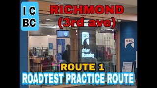 PART 1 ICBC RICHMOND 3rd ave ROAD TEST PRACTICE ROUTE  BC CANADA [upl. by Nimajeb]