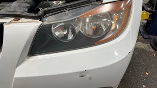 BMW E90 HEADLAMP BULB LOW BEAM REPLACEMENT  HALOGEN H7 [upl. by Zerlina]