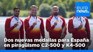 JJOO Dos medallas de bronce para España en piragüismo tras las finales de K4 500 y C2 500 [upl. by Sicard689]