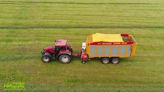 Gras oprapen met loonbedrijf W Cazemier uit Tolbert [upl. by Neelahs]