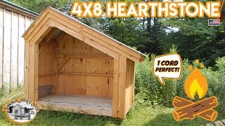 quotThe 4X8 Hearthstone Shedquot  Firewood Storage Shed  1 to 3 Cords of Firewood  4X8 4X10 6X12 [upl. by Aela]